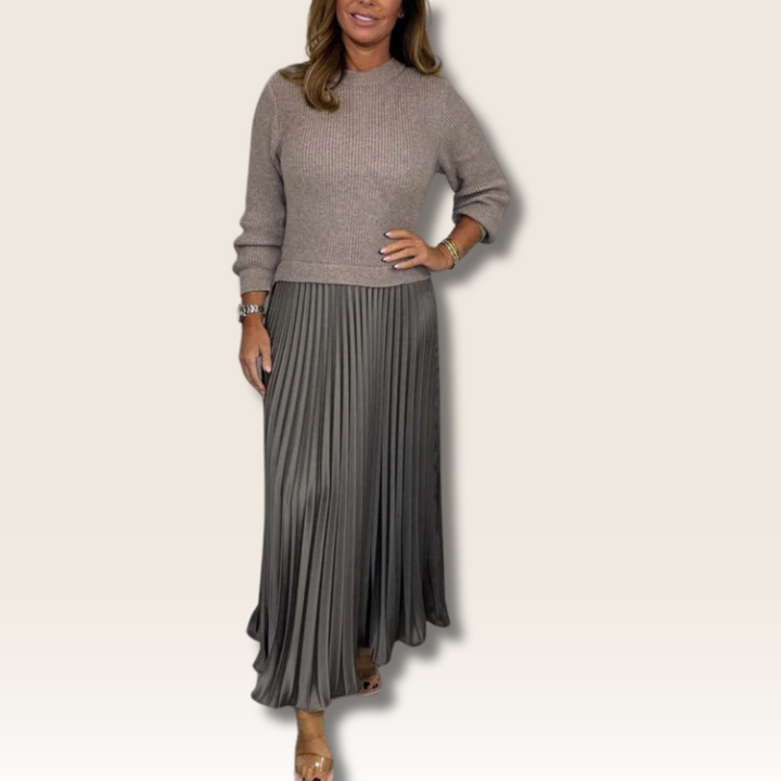 Sabrine | Sweater And Pleated Skirt Set