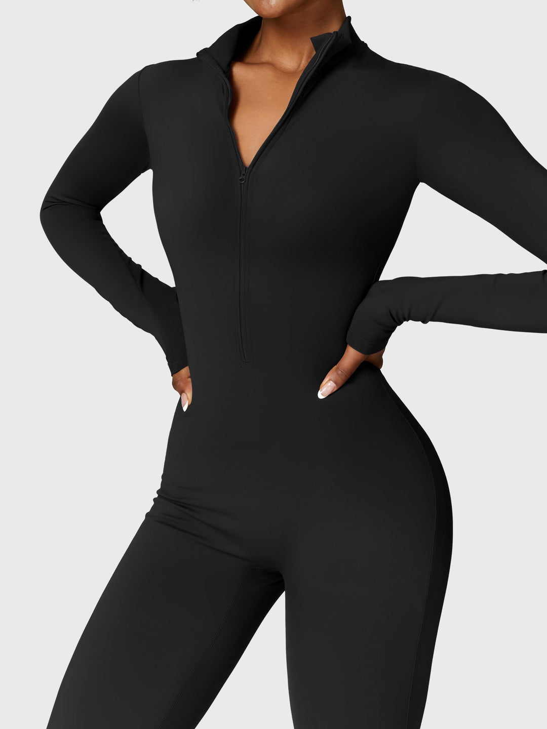 Bella | Fleece Long Sleeve Zipper Jumpsuit