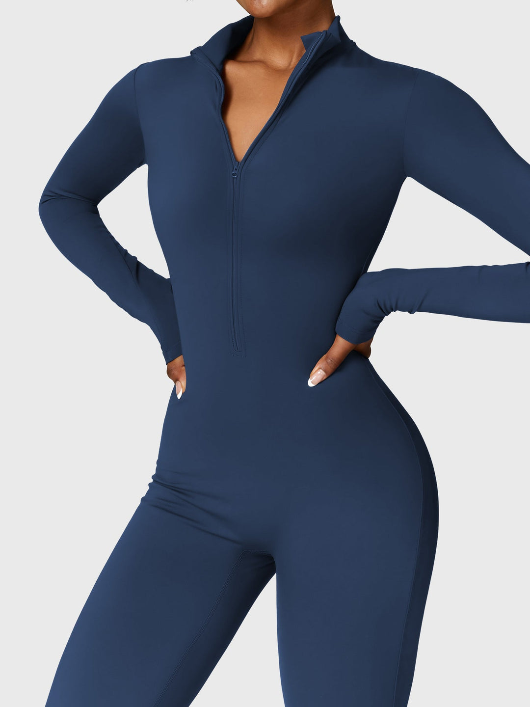 Bella | Fleece Long Sleeve Zipper Jumpsuit